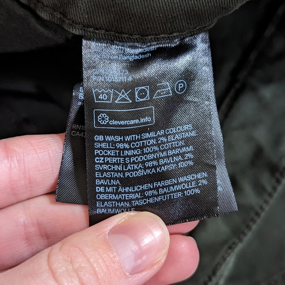 NWT H&M Utility Cargo Army Olive Green High Waisted Pant Size 6 - Picture 7 of 8